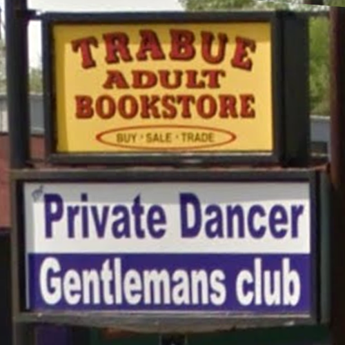 Logo for Trabue Adult Bookstore, Columbus