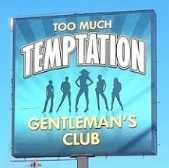 Logo for Too Much Temptation Gentlemen's Club, Gary