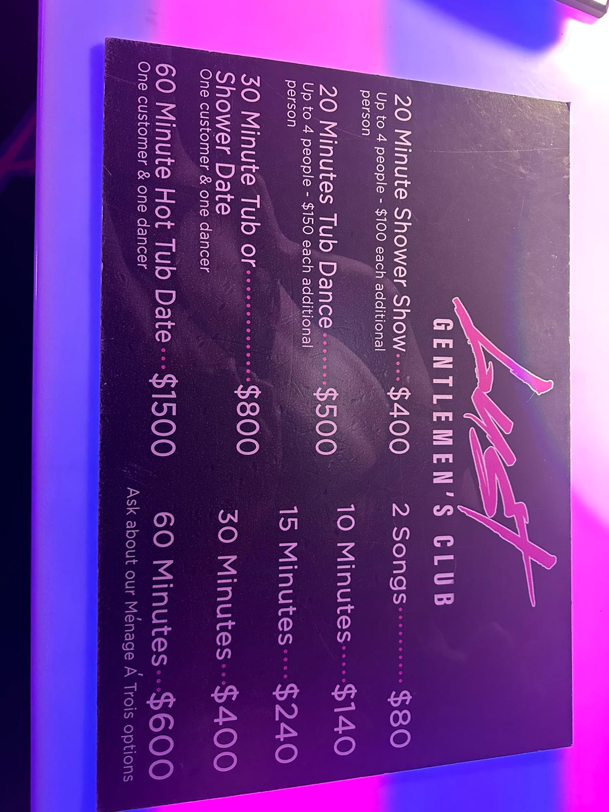 VIP prices as of October 2023